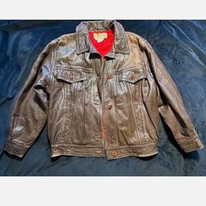 Vintage Brown Mens Gucci Leather Jacket Size 46